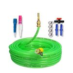 SUNICE 30 Braided Green Flexible Hose Pipe, Spray, Adapter (Pipe Diameter ½’’ inch, 0.5 Inch, 12 mm) Gardening, House Cleaning,Car and Bike Washing Spray Gun (30 METER, BRAIDED GREEN)