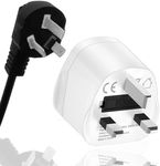 Staaly (2 Pack) AUS/CN/UK/US//EU to UK Plug Adapter, 2/3 pin to 3 pin, Universal Travel Adapters, Reliable Fit to Type A,B,I,J,L for Appliances Under 250 V|10A Fuse - Type G Adapter