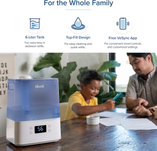 LEVOIT 6L Cool Mist Humidifier – Smart App, Alexa, Quiet Sleep, Blue