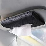 Cartisen Car Tissue Holder, Sun Visor Tissue Holder, Car Visor Napkin Holder, PU Leather Backseat Tissue Case for Car/Truck (Black)