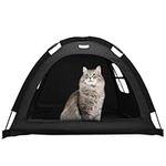 Babyezz Dog/Cat Tent Bed,Pet Waterproof Teepee House,Breathable Washable Indoor/Outdoor Pet Tent,Portable Dog Tent Suitable for Kitty,Puppy,Bunny and Small Animal(Black S)