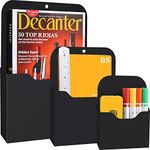 Magnetic File Holder, Magnetic Paper Holder, Pocket Organizer for Refrigerator, File Cabinets, Whiteboard, Magnetic Hanging Wall Magazine File Folder Case for Mail Letter Notebook Planners (3 Pack)