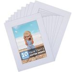 Somime 10 Pack Pre-Cut 12x16 White Picture Mats for 8x12 Photos - White Core Bevel Cut Frame Matte, Acid Free, Ideal for Frames/Artwork/Prints