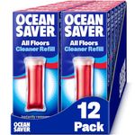 OceanSaver All Purpose Floor Cleaning Spray - 12x 10ml | Powerful Just Add Water Multi-Surface Floor Spray Removes Spills & Stains | Plastic-Free, Plant Based & Cruelty-Free | Rhubarb Coral Scent