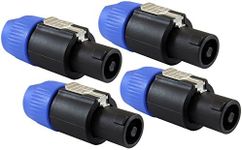 GLS Audio Speaker Plug Twist Lock 4 Pole Speaker Plug Compatible with Neutrik Speakon NL4FC, NL4FX, NLT4X, NL2FC - 4 Pack