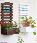 J.L.HOME DECOR Fwooden Wall Hanging Planter 24Lx12W Inches Walnut Brown Shelf Garden Plant Display For Hanging Plant Pots Holder Indoor Living Room (Brown)