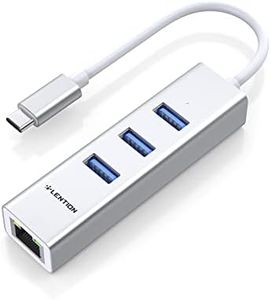 LENTION USB C Hub Ethernet Adapter, 3 USB 3.0 Ports, RJ45 Network Connector for 2023-2016 MacBook Pro, New Mac Air/iPad Pro, Chromebook, More, Stable Driver Certified (CB-C23s, Silver)