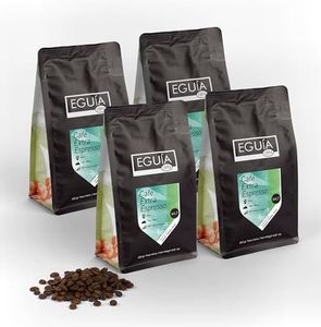Cafe Ecologico Extra Espresso Eguia | Cafe en grano natural 1kg | Cafe de especialidad Organico 100% | Granos de Cafe Arabica, Tueste artesanal | Café intenso, espresso, fuerte, natural