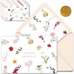 Gooji 4x6 Prairie Beyond Grateful Floral Thank You Cards with Envelopes Baby Shower Thank You Cards Girl (Bulk 20-Pack) Watercolor, Bridal Shower, Weddings, Small Business