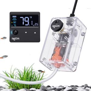 SEAOURA Aquarium Digital Thermometer with Adjustable Aquarium Air Pump