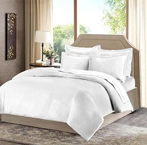 Bombay Dyeing Flora Plain Bleached Two Cotton Double Bedsheets with 2 Pillow Covers - White