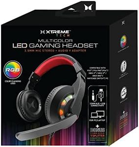 Gaming PC Headphones LED Lights, Wired Headset, Color Flow Effects, Xtreme RGB Multicolor, Universal Desktop PC Support