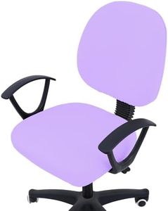 Smiry Stretch Jacquard Office Computer Chair Covers, Removable Washable Universal Desk Rotating Chair Slipcovers Protector, Seat + Backrest Cover, Lavender