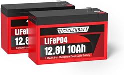 CYCLENBATT 2 Pack 12V 10Ah Lithium 