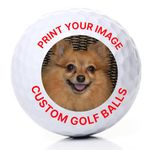 Custom Golf Balls with Picture - Personalized Golf Balls with Logo, Photo, or Text | Cheap Custom Logo Golf Balls in 3 Ball Sleeves, 12, 24, 96 Packs - Perfect for Golf Gifts for Men & Tournaments