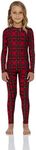 Rocky Thermal Underwear For Girls (Long Johns Thermals Set) Shirt & Pants, Base Layer w/Leggings/Bottoms Ski/Extreme Cold, Red Plaid, Small