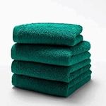 Diamond Tex 4 Pack Cotton Face Cloth Set 30x30cm Flannel Washcloth Towels Extra Absorbent & Quick Dry Hotel Gym Spa Makeup Remover 600 GSM (King Fisher)