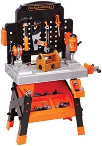 Decker Power Tool Workshop - Play Toy Workbench for Kids with Drill, Miter Saw and Working Flashlight - Build Your Own Tool Box – 75 Realistic Toy Tools and Accessories [Amazon Exclusive]