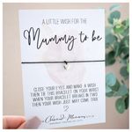 Mummy To Be Wish Bracelet | Modern Abstract Watercolour | Pregnancy Congratulations. New Baby Shower Card. Tibetan Baby Feet Charm. Wish String Cord Bracelet. Modern Greeting Card