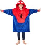 Marvel Spiderman Fleece Blanket Hoodie for Boys and Teenagers - One Size Cosy Hooded Blanket - Spiderman Gifts for Boys Red/Blue