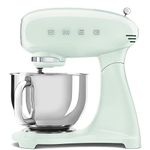 Smeg SMF03PGUK Full Colour Stand Mixer, 50's Style, 10 Speed Settings, 800W, Pastel Green