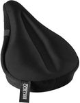 Bikeroo Bike Seat Cushion - Padded Gel Cover for Men & Women Bicycle, Compatible with Peloton, Echelon or Outdoor Bike, 11 X 7 Inches, Black