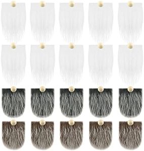 PEVOGON 20 Pieces Christmas Gnome Beards Fake Mustache Faux Fur Pre-Cut Beard for Gnome Crafts with 20 PCS Wooden Balls