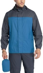 33,000ft Packable Rain Jacket Men's Lightweight Waterproof Rain Shell Jacket Raincoat with Hood for Golf Cycling Windbreaker