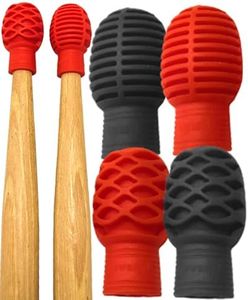 Drumstick Dampeners for Silencing Drumming Practice - Replace Your Drum Practice Pad - Silicone Drumstick Tips Mute Clacking Sound from Sticks on Solid Surfaces - 4 Pack