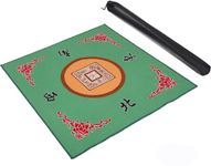 Mahjong Mat with 3 Free Dice, Anti Slip and Noise Reduction Table Cover for Mahjong, Poker, Card Games, Board Games, Slip Resistant Mat(Green) 31.5" L x 31.5" W (80cm X 80cm)