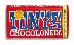 Tony's Chocolonely Milk Chocolate Bar - 180g Belgian Fairtrade Chocolate, Gift, 32% Cocoa, Vegetarian