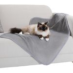 PAWZ Road Pet Blanket for Medium dogs and cats, Washable Dog Mat Protects Bed and Sofa Grey M 100 * 70cm