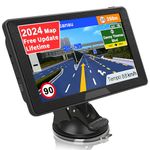 Jimwey UK Sat Nav for Car, 2024 UK Europe Maps, 7 inch GPS Navigation Navigator for Car Truck Lorry, Lifetime Free Updates, Support Postcode Search, Speed Camera Alert, Lane Guidance Assist, POI