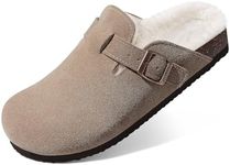 KIDMI Women's Fur Lined Suede Clogs