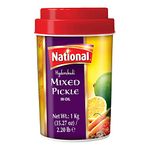 National Foods Hyderabadi Mixed Pickle 35.27 oz (1000g) | Sour & Spicy Traditional South Asian Relish | Zesty & Tangy Achaar | Plastic Jar