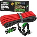Rhino USA Synthetic Winch Line (3/8" x 94') with Soft Shackle- Compatible with Jeep Wrangler, Gladiator, 4Runner, 1/2 Ton Pickup - Ultimate SUV and Truck Accessories