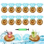 12Pack Ring Inflatable Drink Holder, Drink Floaties Floats Cup for Swimming Pool Drink Holder for Pool Bachelorette Party Float Decorations Accessories for Adults