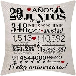 29 Aniversario de Boda Funda de Cojín 18x18 Pulgadas 29 Años de Matrimonio Presente Matrimonio Recuerdos Decoración Regalo para Parejas Padres Esposo Esposa Mamá Papá Abuelo Amigos(29)