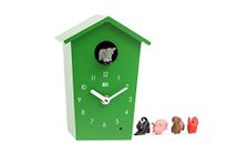 KOOKOO AnimalHouse Green, Striking Small Cuckoo Clock with 5 Farm Animals Sounds, Natural Field Recordings