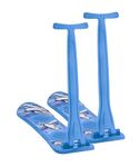 Superio Kids Snow Scooter Sled, Sliding Ski Snowboard with Grip Handle, Blue. 2-Pack.