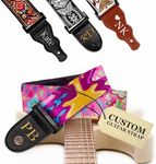 Art Tribute Personalized Guitar Strap Adjustable for Kids & Girls Includes 2 Strap Locks & 2 Matching Picks, Add Your Text and We Make It Especially For You, Your Own Custom Made Guitar Strap