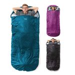 Highlander XL Sleeping Bag - Extra Wide Sleeping Bags for Adults - Rectangular, Lightweight & Water-Resistant - Soft Inner Lining - Indoor & Outdoor Use - Ideal for Camping