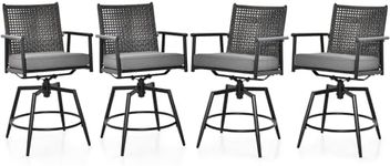 Tangkula Patio Swivel Bar Stools Se