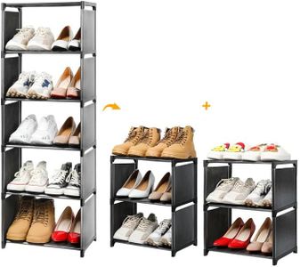 SDYSM Shoe Rack, 6 Tier Shoe Organizer Metal Shoe Storage Shoe Tower Tall Narrow Shoe Racks for Entryway, Space Saving Corner Shoe Shelf Stackable Shoes Organizer for Closet, Doorway, Living Room