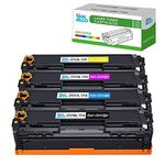 InkJello Compatible Toner Cartridge Replacement for HP LaserJet Pro 200 Color M251n M251nw MFP M276n MFP M276nw (BK/C/Y/M, 4-Pack)