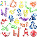 21 Pack 24 Blocks Magic Snake Cube Fidget Toy,Mini Twist Puzzle Toys for Kids Teens Birthday, Party Favours, Carnival Prizes,Classroom Rewards,Party Supplies (S1)