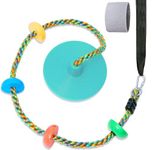 Fentin Tree Swing Sets for Backyard Cyan Disc Swing Saucer 6 7 8 9 Year Old Boys Girls Birthday Games for Kids Outdoor Indoor Swing Set Accessories(RS-001Cyan)