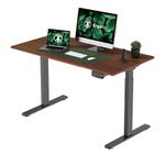 ErgoYou - Electric Height Adjustable Standing Table - Dual Motor 2 Stage - E4 Series - Ergonomic Sit Stand Computer Desk (Walnut, 59 x 29.5 inches)