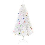 HOMCOM 6ft Snow Artificial Christmas Tree w/Metal Stand Decorations Home Seasonal Elegant Faux White