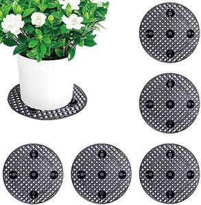 HOMEE 6 Pcs Plastic Potted Plant Stands,12 inches Tall, Black